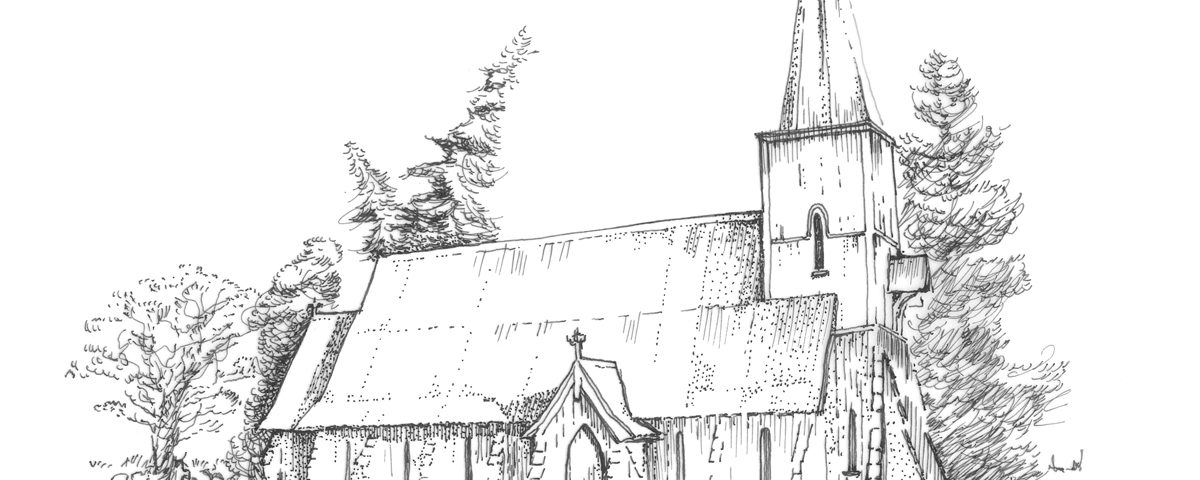 St Michael's Church illustration Wedding Invitation