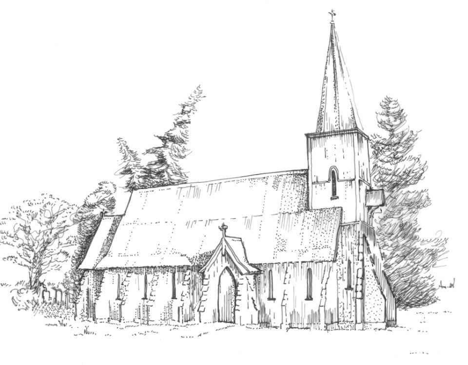 St Michael's Church illustration Wedding Invitation