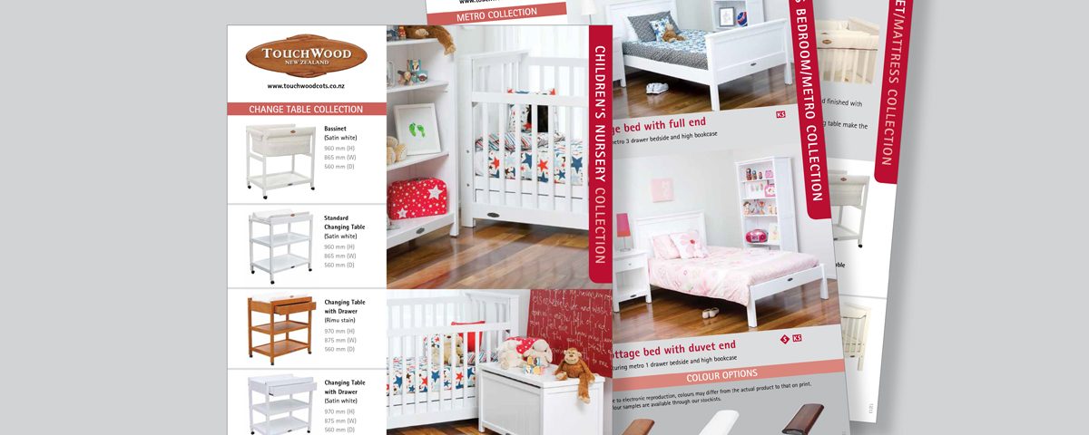 Graphic design for Touchwood product catalogue