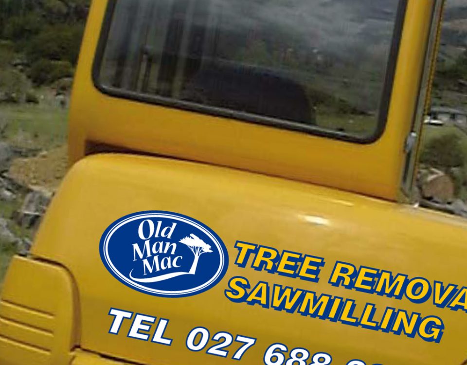 Vehicle graphics on digger Old Man Mac